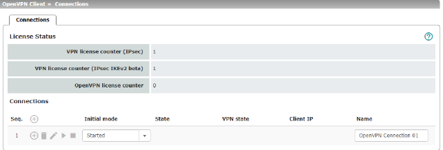 Persistent Connection Openvpn Client OpenVPN Client menu